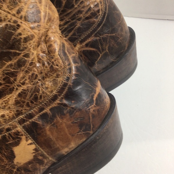 Diva vintage Lucchese distressed handmade brown western cowboy boots size 9B - Picture 11 of 13